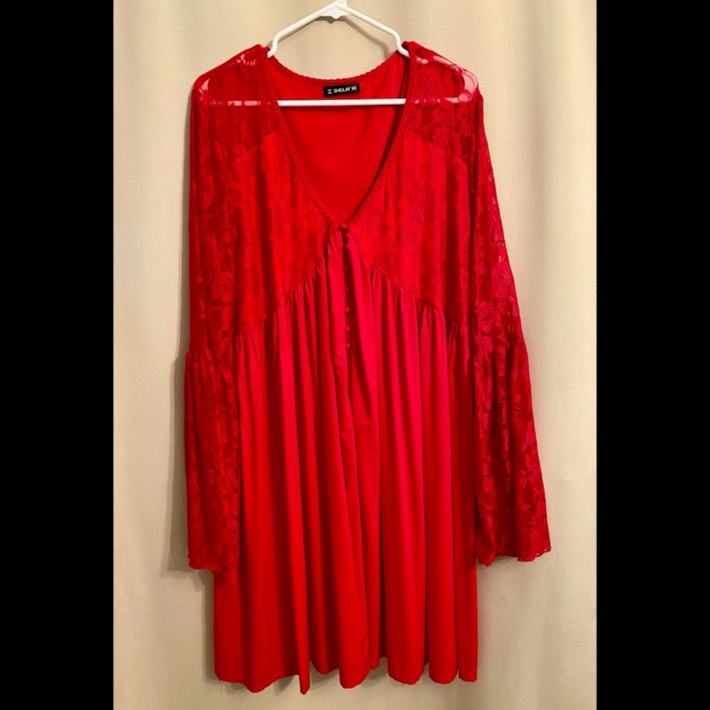 Red Sheilay Boho Dress Size 3X Plus Size Women